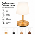 IWASHI  Rechargeable Outdoor Lamp, Touch Dimmable LED Light,3600mAh battery, 3000K warm light with PE shade, portable lamp for bedroom, dining, camping and patio