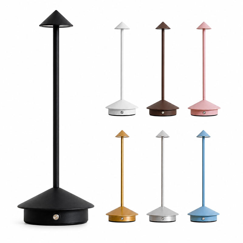 IWASHI Modern Cordless Table Lamp Set of 2, Black Portable LED Desk Lamps , Rechargeable, Battery Operated Lighting for Bedroom, Dining Room, Restaurant, Coffee Shop, Camping, Night Light