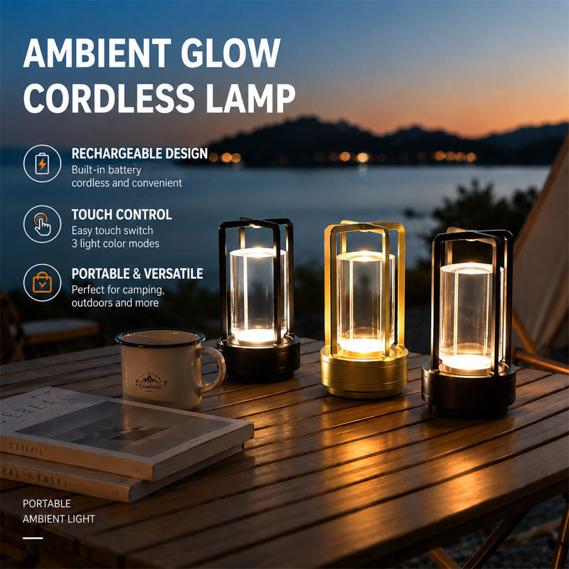 IWASHI Cordless Table Lamps Rechargeable LED Desk Lamps Gold Battery Operated Table Light with 3 Color Stepless Dimmable, Portable for Outdoor Patio Bar Restaurants Bedroom Bedside
