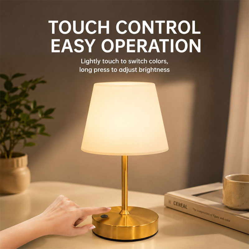 IWASHI  Rechargeable Outdoor Lamp, Touch Dimmable LED Light,3600mAh battery, 3000K warm light with PE shade, portable lamp for bedroom, dining, camping and patio