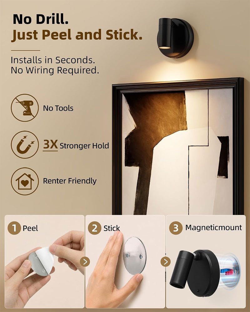 IWASHI Adjustable Indoor Spotlight, Dual Head Wall Uplight for Pictures, Artwork & Ambient Lighting