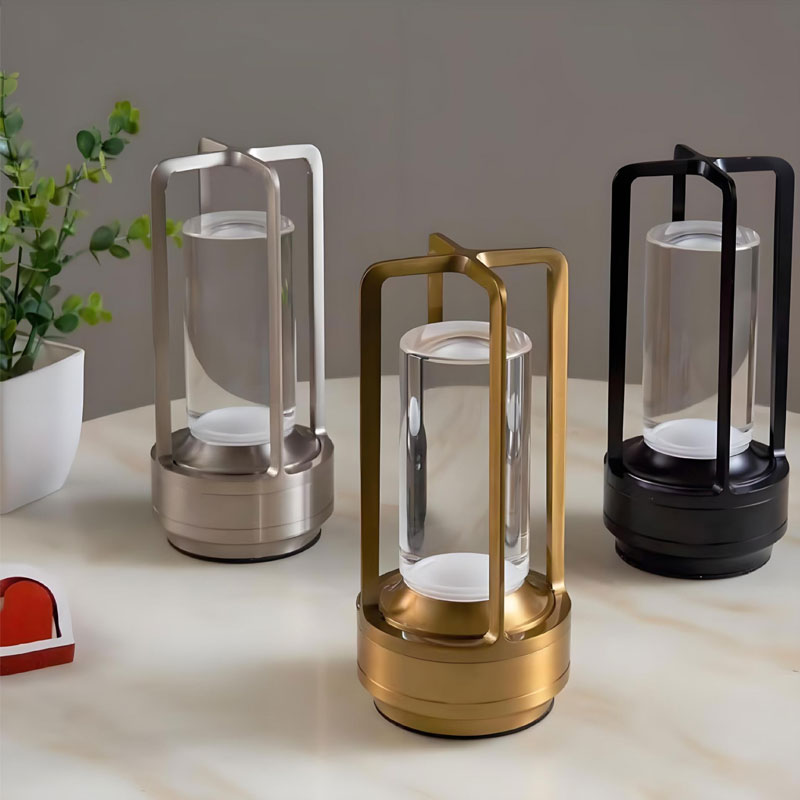 IWASHI Cordless Table Lamps Rechargeable LED Desk Lamps Gold Battery Operated Table Light with 3 Color Stepless Dimmable, Portable for Outdoor Patio Bar Restaurants Bedroom Bedside