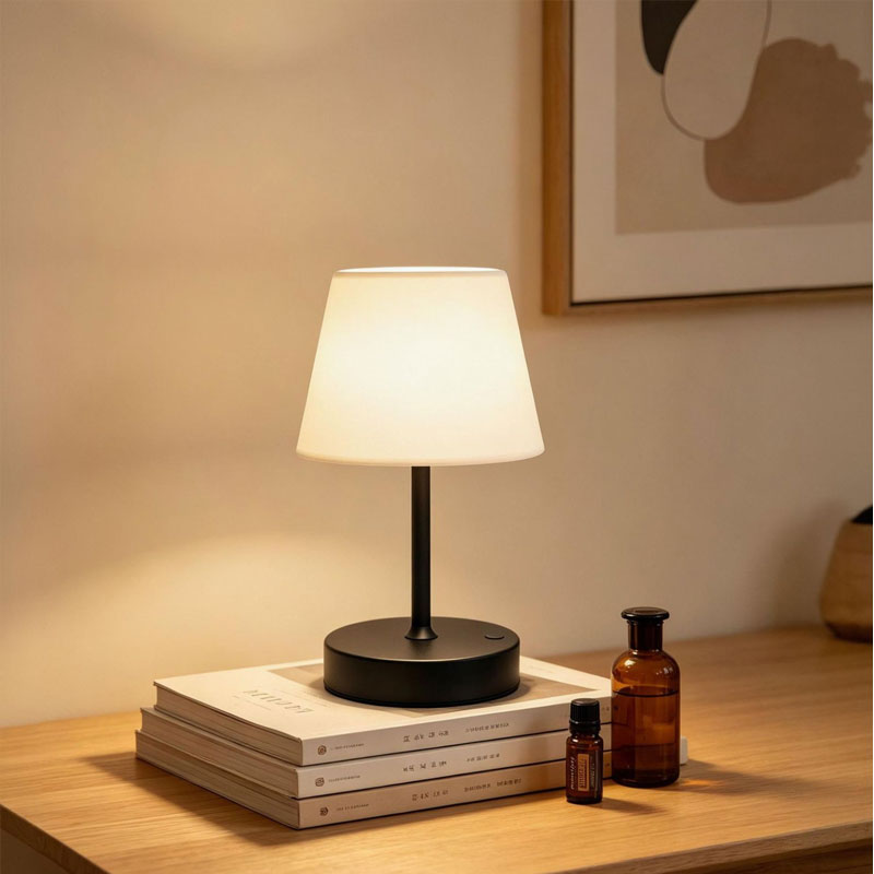 IWASHI  Rechargeable Outdoor Lamp, Touch Dimmable LED Light,3600mAh battery, 3000K warm light with PE shade, portable lamp for bedroom, dining, camping and patio