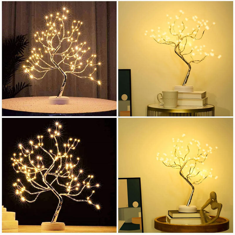 IWASHI 20" LED Bonsai Tree Light, USB & Battery Powered Table Lighting for Home Décor