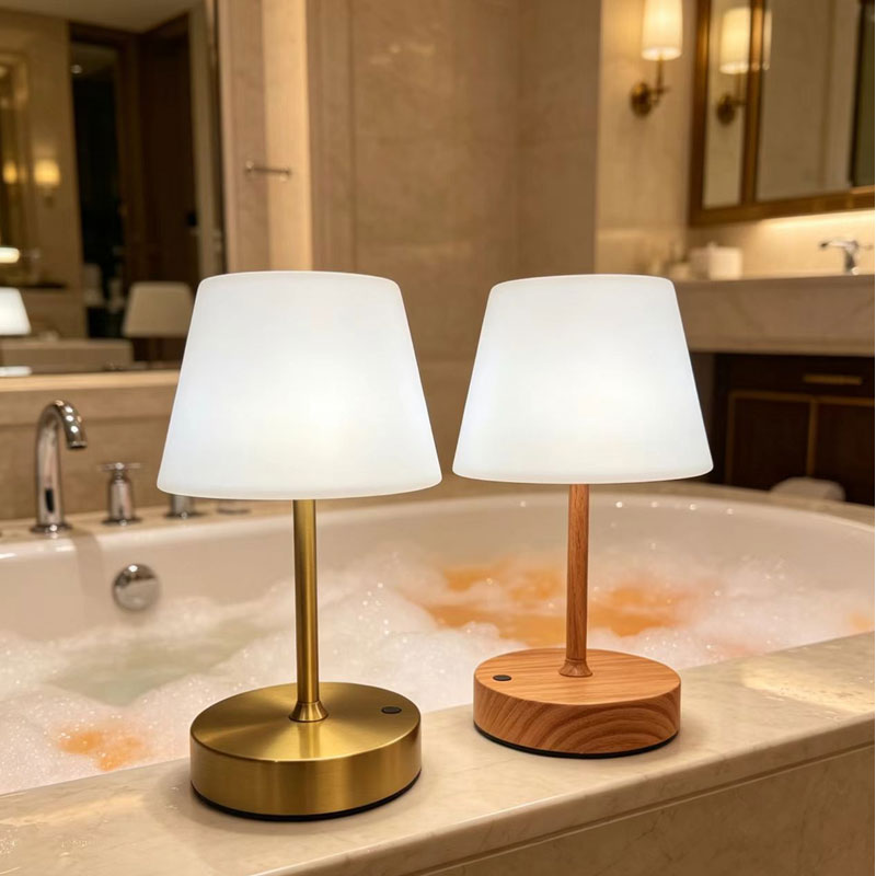 IWASHI  Rechargeable Outdoor Lamp, Touch Dimmable LED Light,3600mAh battery, 3000K warm light with PE shade, portable lamp for bedroom, dining, camping and patio