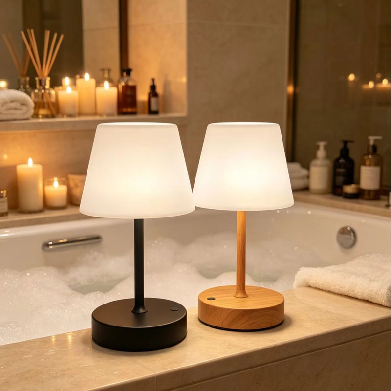 IWASHI  Rechargeable Outdoor Lamp, Touch Dimmable LED Light,3600mAh battery, 3000K warm light with PE shade, portable lamp for bedroom, dining, camping and patio