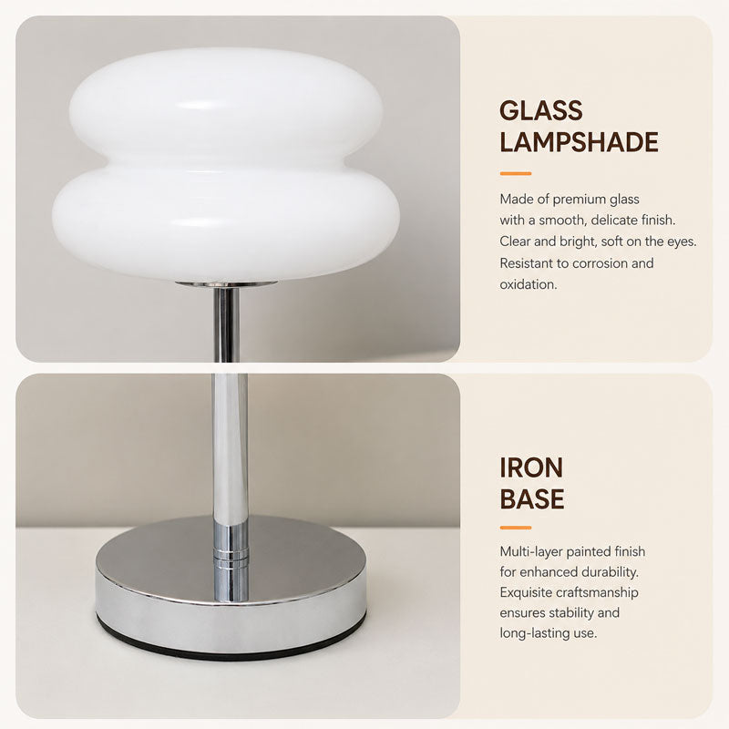 IWASHI Mid-Century Mushroom Table Lamp, Vintage Dimmable Lighting for Bedroom