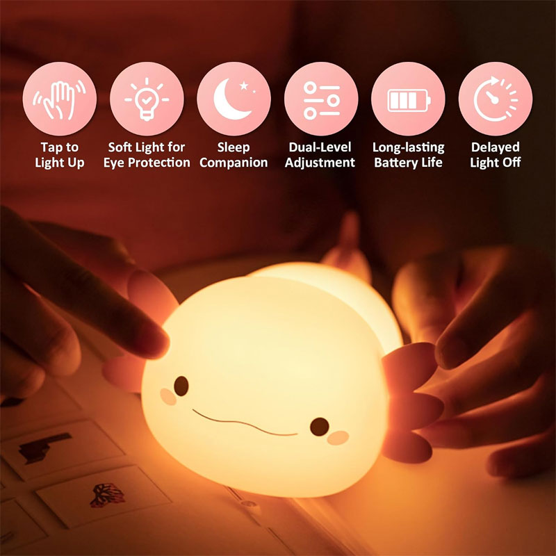 IWASHI Rechargeable Dimmable Bedside Lamp with Touch Control for Kids Lighting