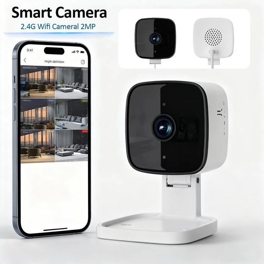 Window Camera – 2.4GHz WiFi Home Security Camera with 1080p HD Night Vision Motion Detection Alert Two-Way Audio Pet Monitor  Indoor/Outdoor Window Mount White