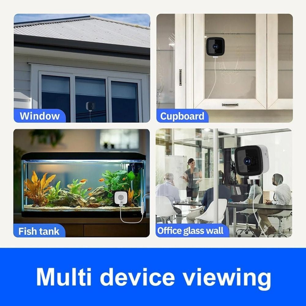 Window Camera – 2.4GHz WiFi Home Security Camera with 1080p HD Night Vision Motion Detection Alert Two-Way Audio Pet Monitor  Indoor/Outdoor Window Mount White