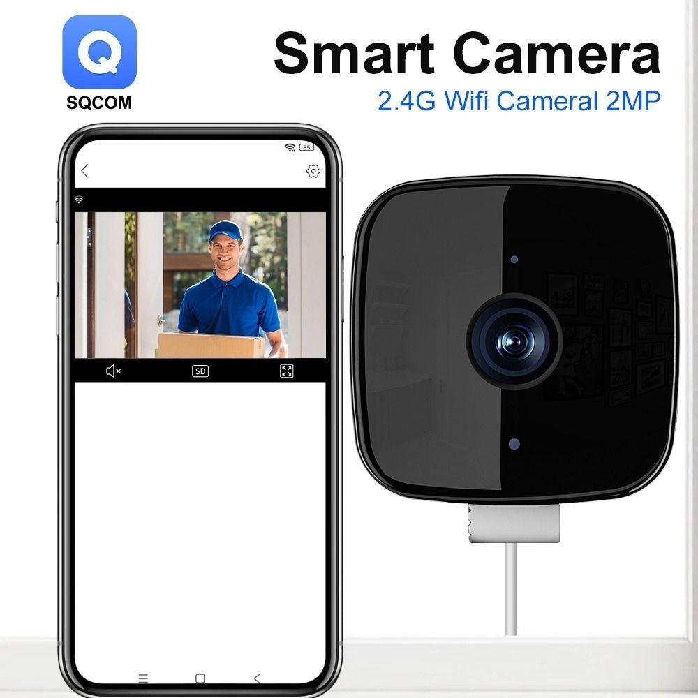 Window Camera – 2.4GHz WiFi Home Security Camera with 1080p HD Night Vision Motion Detection Alert Two-Way Audio Pet Monitor  Indoor/Outdoor Window Mount White