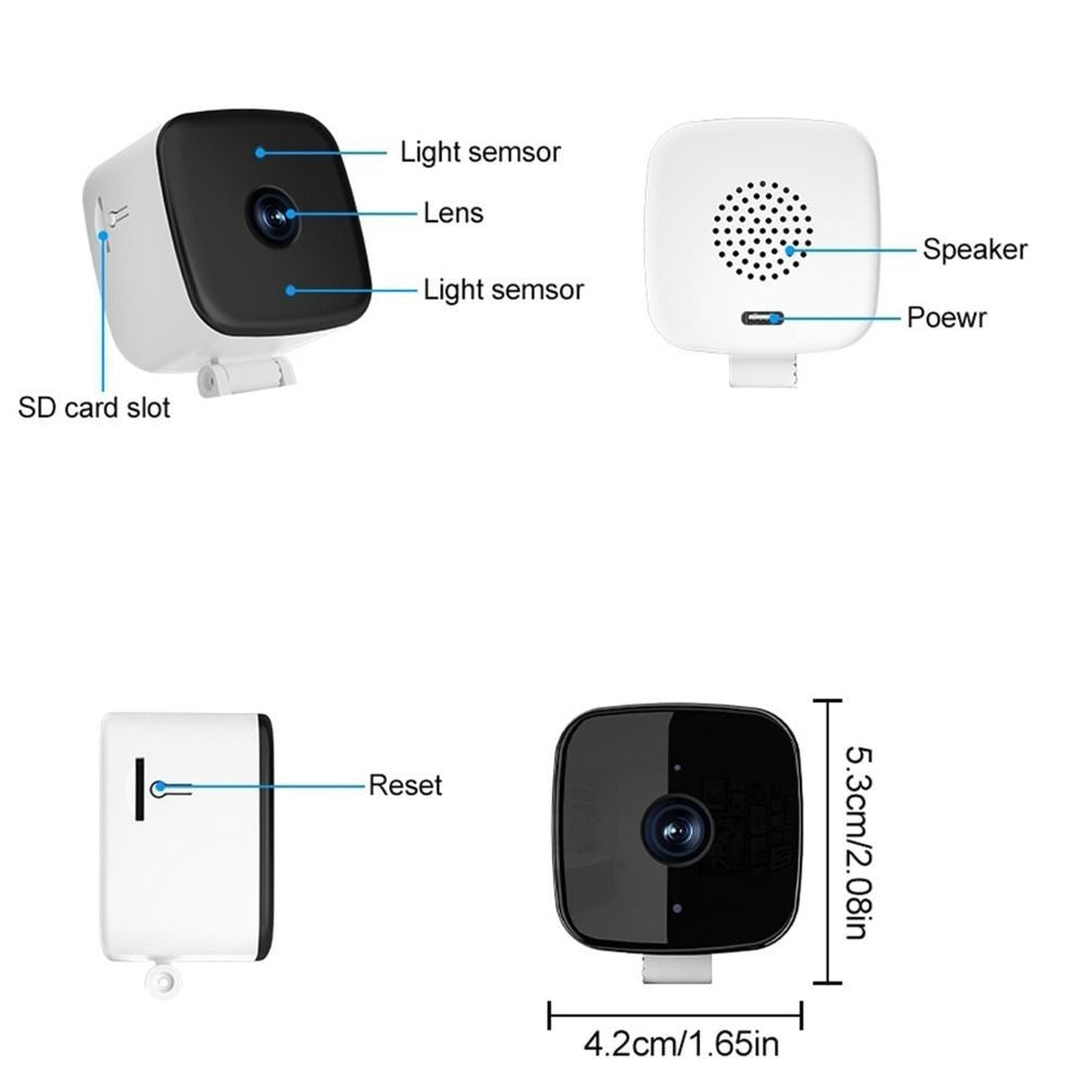 Window Camera – 2.4GHz WiFi Home Security Camera with 1080p HD Night Vision Motion Detection Alert Two-Way Audio Pet Monitor  Indoor/Outdoor Window Mount White