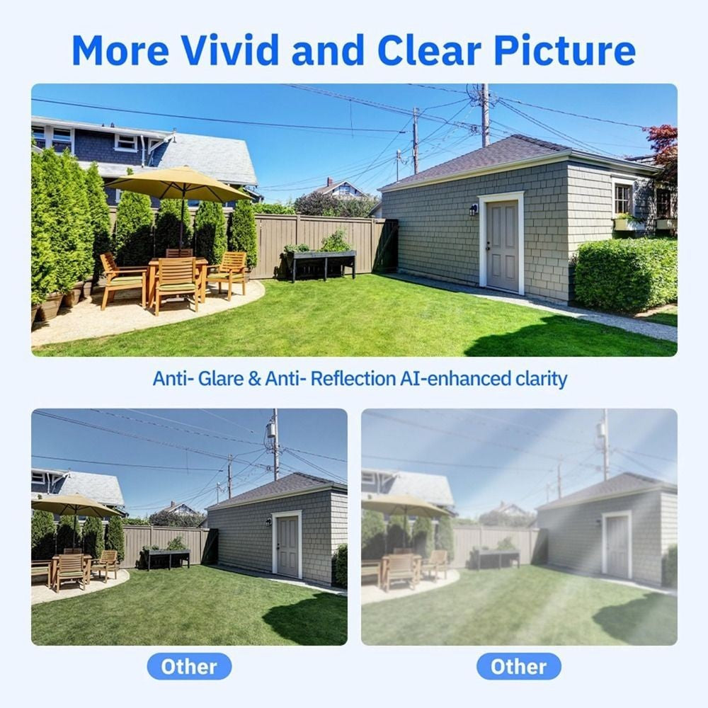 Window Camera – 2.4GHz WiFi Home Security Camera with 1080p HD Night Vision Motion Detection Alert Two-Way Audio Pet Monitor  Indoor/Outdoor Window Mount White