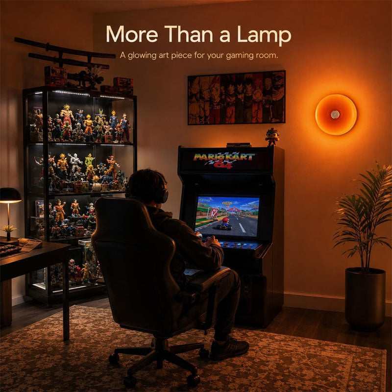 IWASHI Donut Lamp, Cordless Rechargeable Table & Wall Lighting with Touch Dimming and Warm Orange Glow