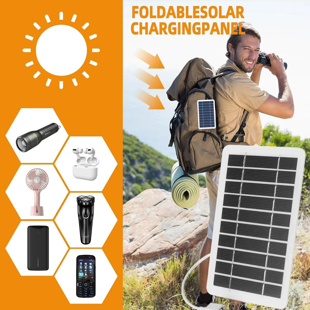 IWASHI 5W 5V USB Solar Panel Charger, Portable Waterproof Solar Charger for Camping Hiking