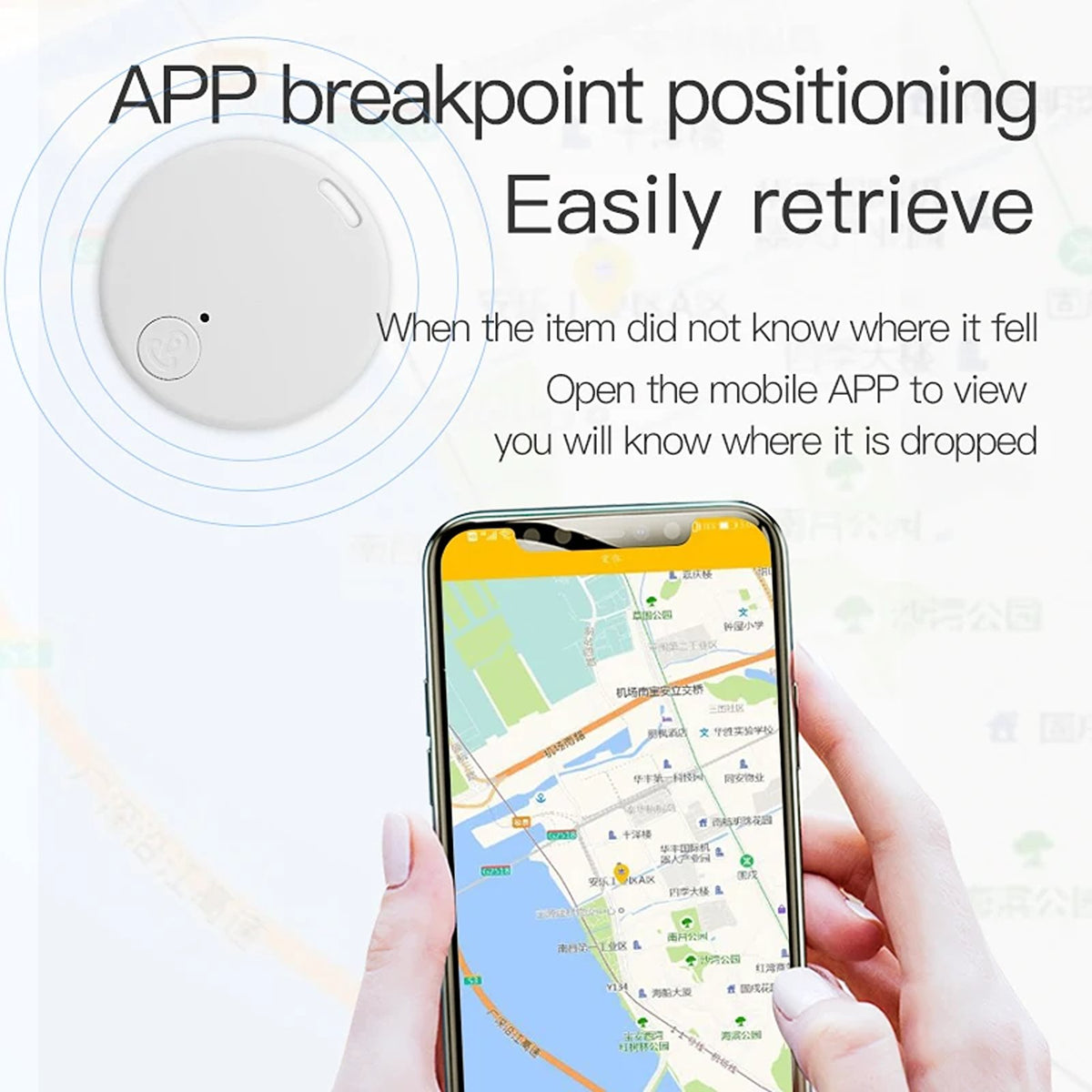 IWASHI Mini Bluetooth Tracker Anti-Lost Smart Tag for Keys, Wallets, Bags, Pets & More