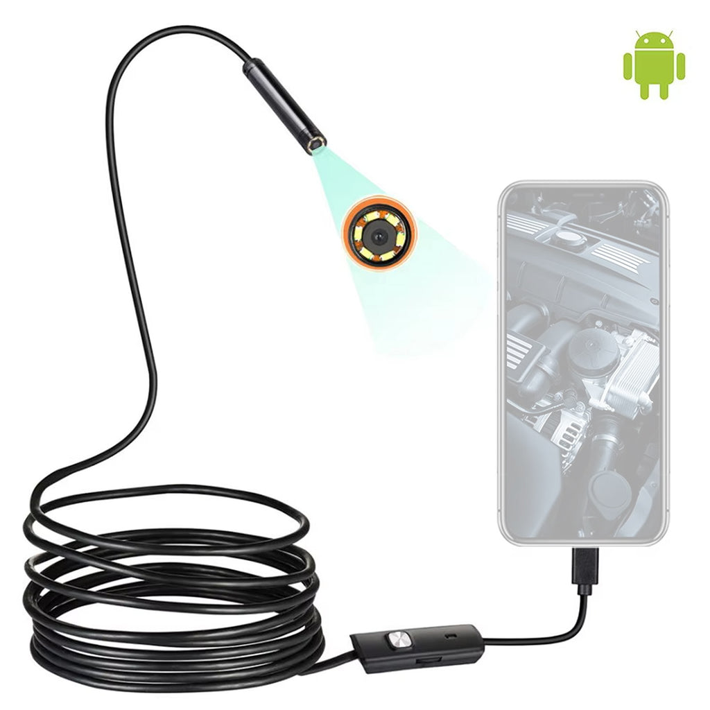 IWASHI 7.0mm Type-C Mini Endoscope Camera 480P HD Inspection Borescope with 6 LED Lights & IP67 Waterproof