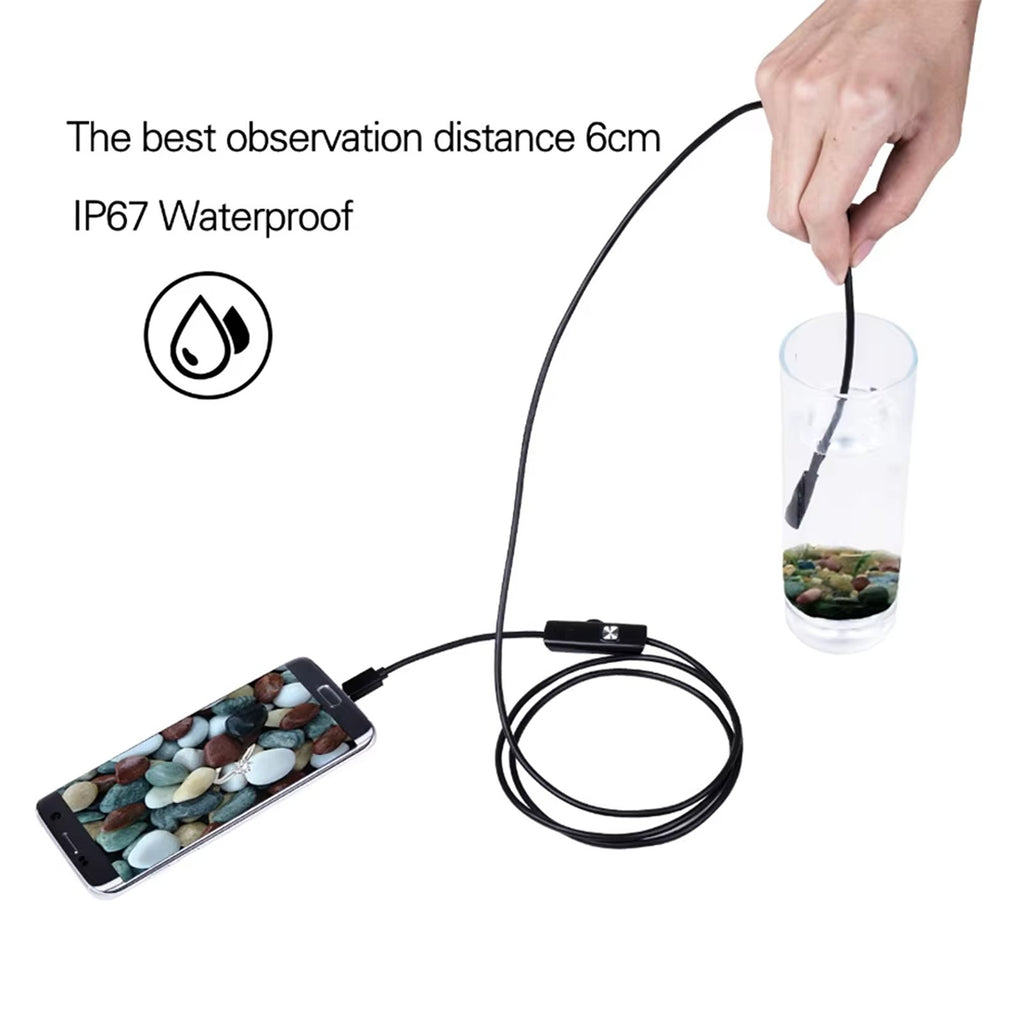 IWASHI 7.0mm Type-C Mini Endoscope Camera 480P HD Inspection Borescope with 6 LED Lights & IP67 Waterproof