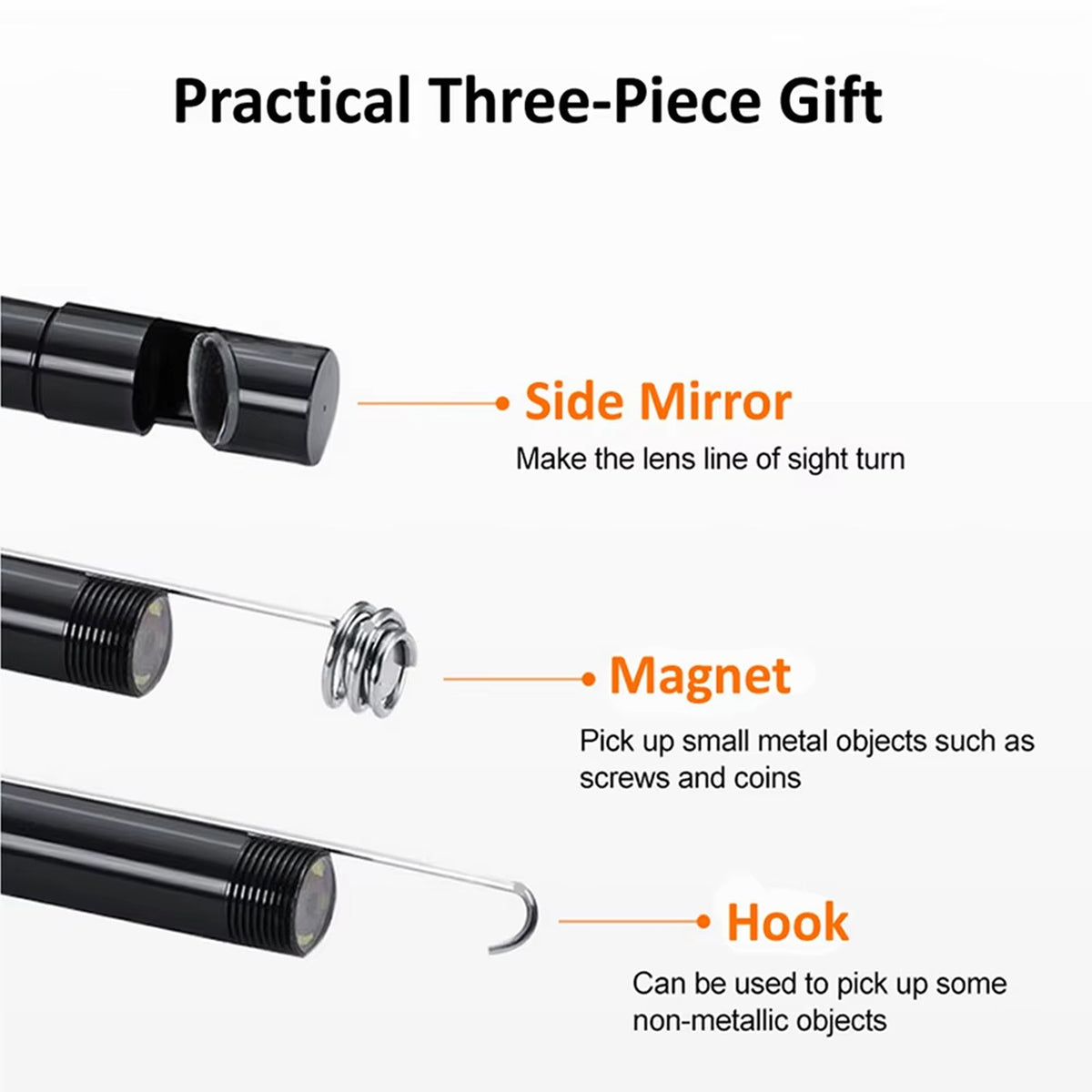 IWASHI 7.0mm Type-C Mini Endoscope Camera 480P HD Inspection Borescope with 6 LED Lights & IP67 Waterproof