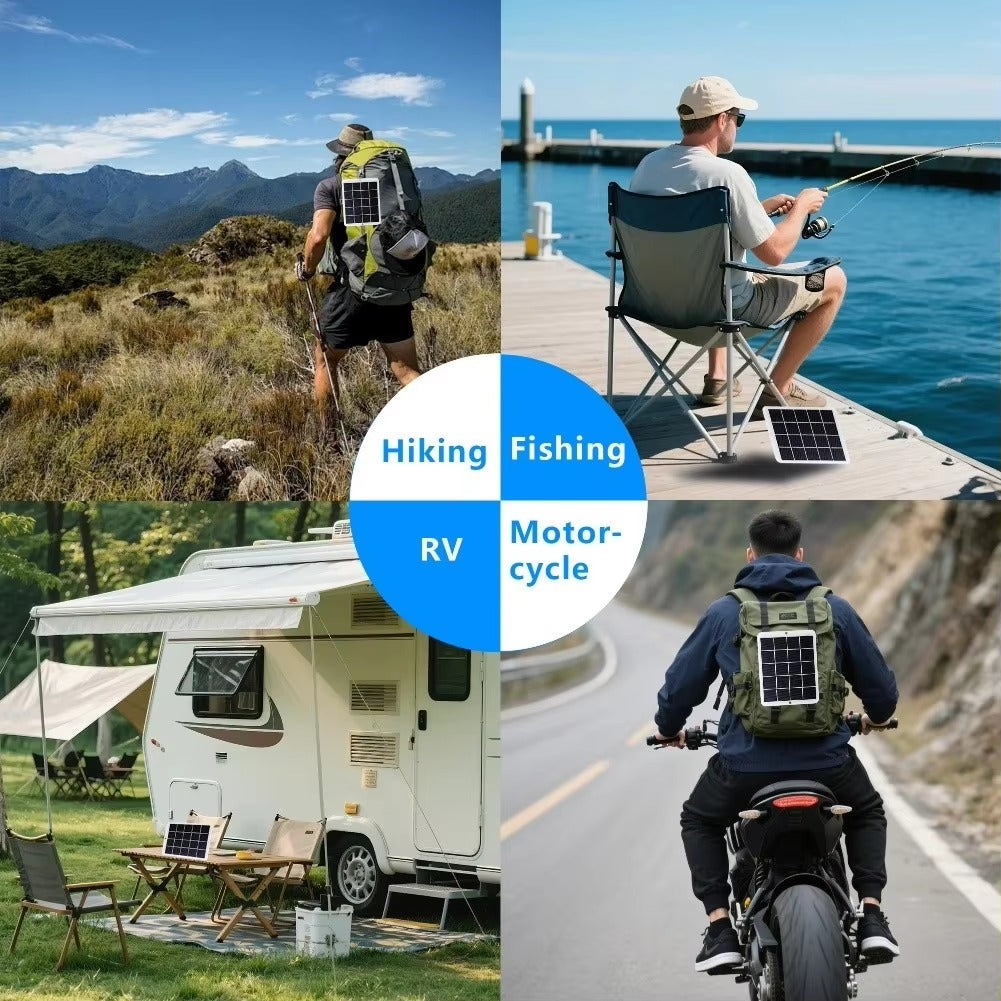 IWASHI 3W USB Solar Panel 5V Portable Charger for Camping & Hiking