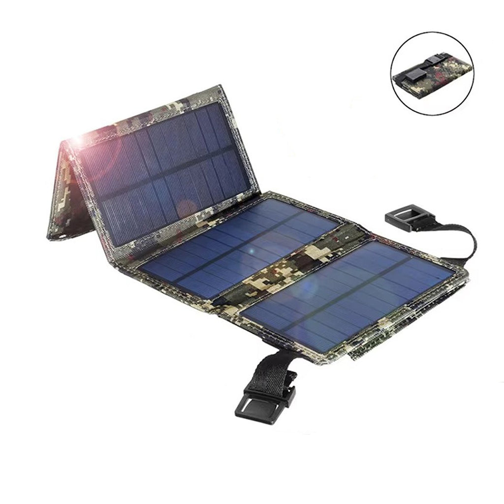 IWASHI Portable Foldable Solar Panel for Travel USB Charger for Phone Power Bank Fan Flashlight