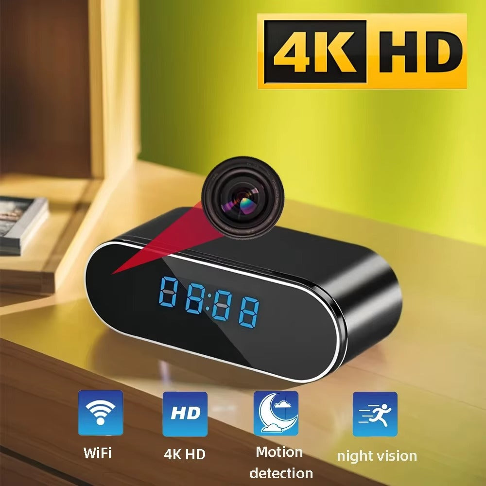 IWASHI Mini Alarm Clock WiFi Camera with Remote Viewing, Motion Detection & Light Control