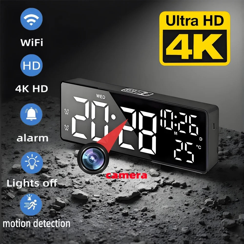 IWASHI Mini Clock WiFi Camera with Night Vision, Motion Detection & Remote Viewing