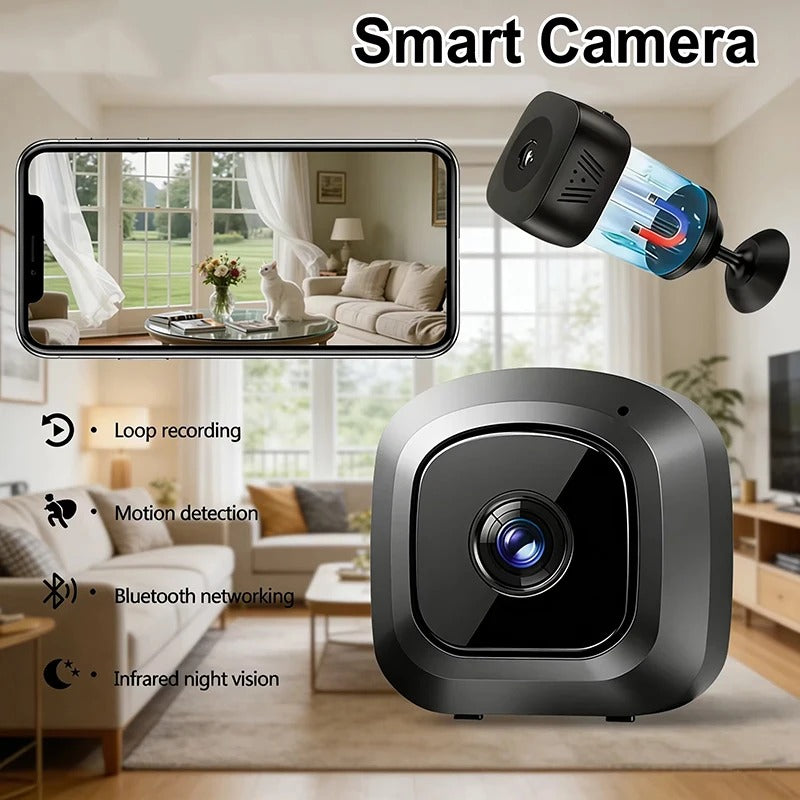 IWASHI Mini 4K WiFi Security Camera with Night Vision & Two-Way Audio