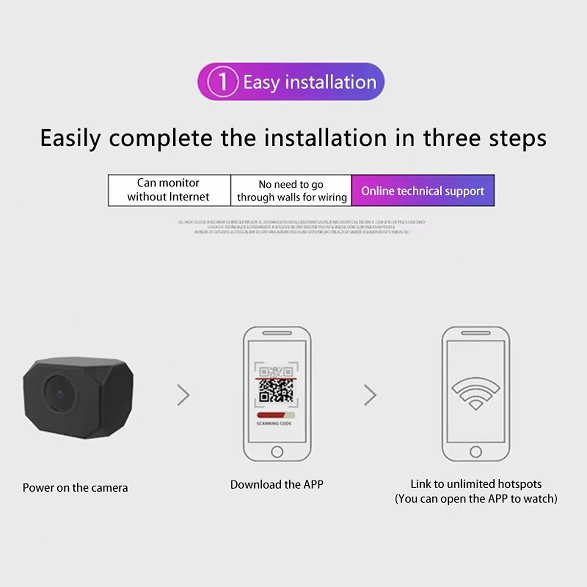 IWASHI Wireless Mini Security Camera 4K HD Night Vision Motion Detection WiFi Smart Home Surveillance Camcorder Monitor
