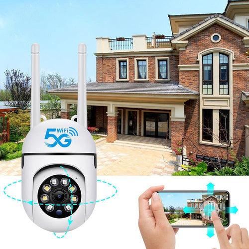IWASHI 1080P HD 5G WiFi PTZ Camera Outdoor Wireless, Dual-Band 2.4G/5G Security Camera with Auto Human Tracking, Two-Way Audio, Night Vision, Motion Detection Alert, APP Remote Control, IP66 Weatherproof, TF Card Storage, Works with YIIOT