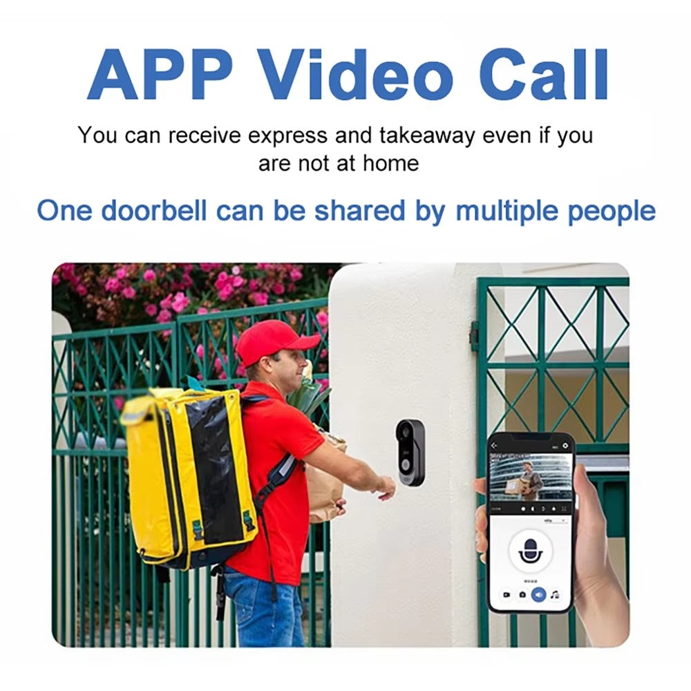 IWASHI Video Doorbell Camera Wireless 2-Way Talk Night Vision Tuya App No Monthly Fee