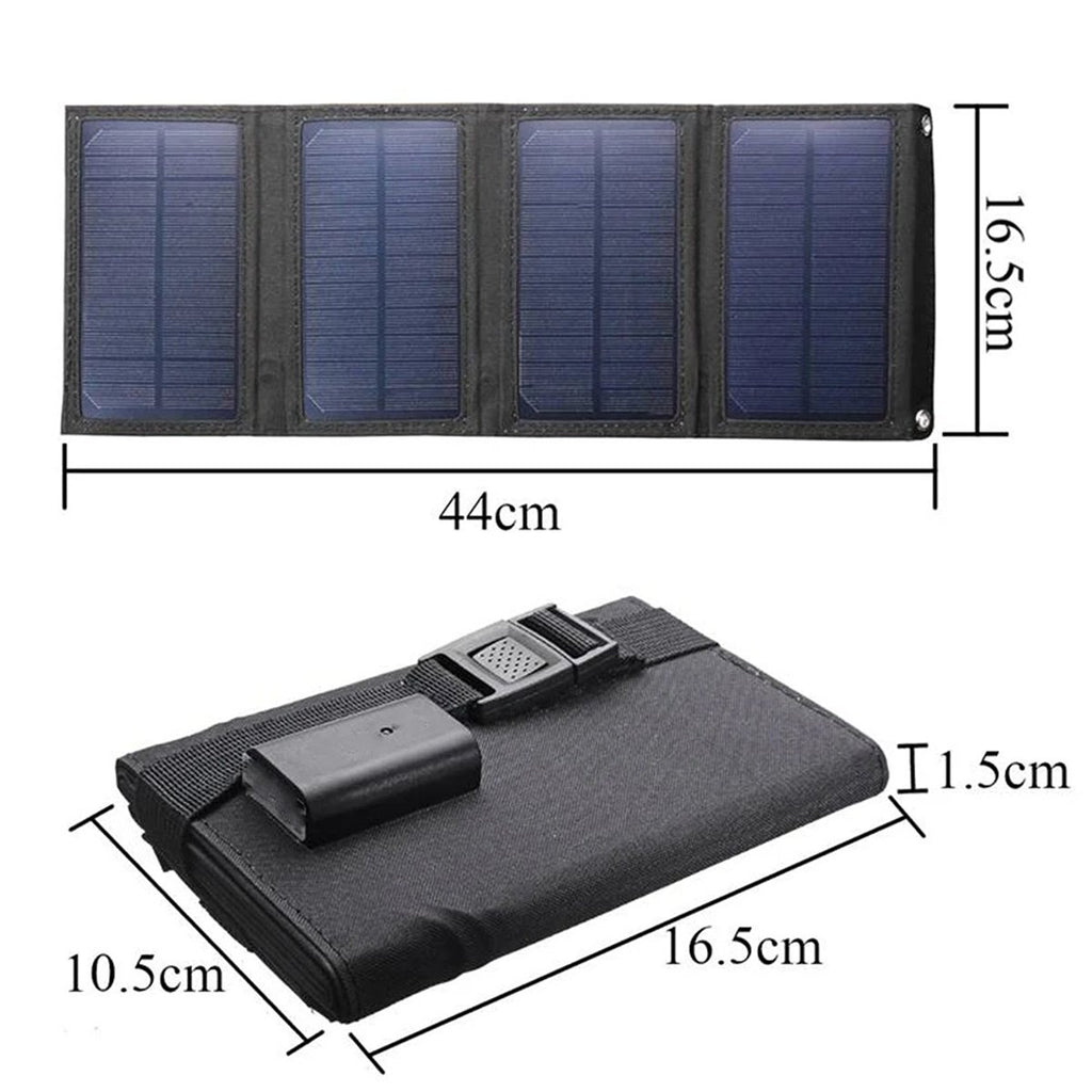 IWASHI Portable Foldable Solar Panel for Travel USB Charger for Phone Power Bank Fan Flashlight