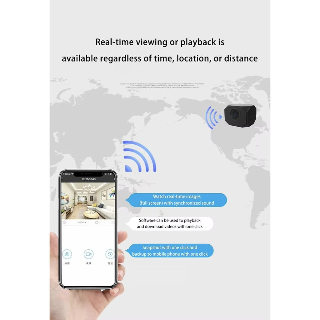 IWASHI Wireless Mini Security Camera 4K HD Night Vision Motion Detection WiFi Smart Home Surveillance Camcorder Monitor