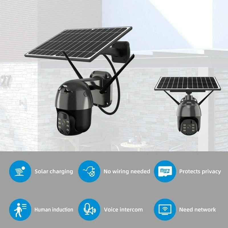 IWASHI 4G Solar Security Camera, 1080P Full HD Color Night Vision, 8W Solar Panel & 180-Day Standby, Pan-Tilt 355° & 90°, IP66 Waterproof, 2-Way Audio, PIR Motion Detection, No WiFi Needed