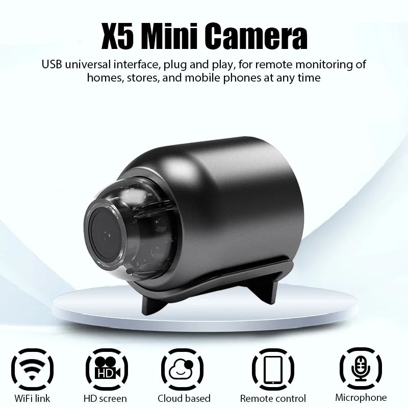 IWASHI Mini Camera 1080P HD Portable Wireless Security Camera with Night Vision & Motion Detection