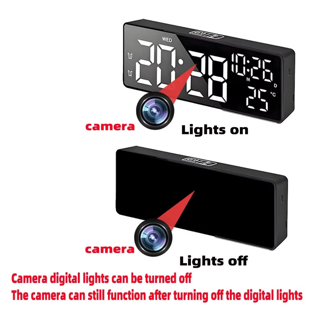 IWASHI Mini Clock WiFi Camera with Night Vision, Motion Detection & Remote Viewing