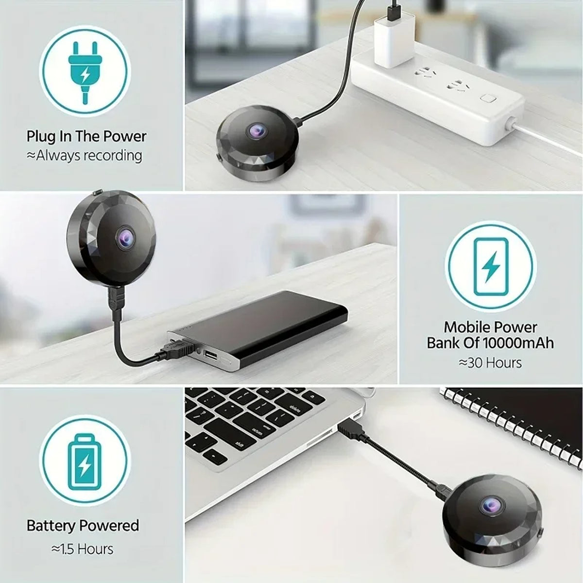IWASHI 4K Mini WiFi Camera 1080P HD Wireless Security Camera with Night Vision, Gyro Stabilization & 8GB Memory