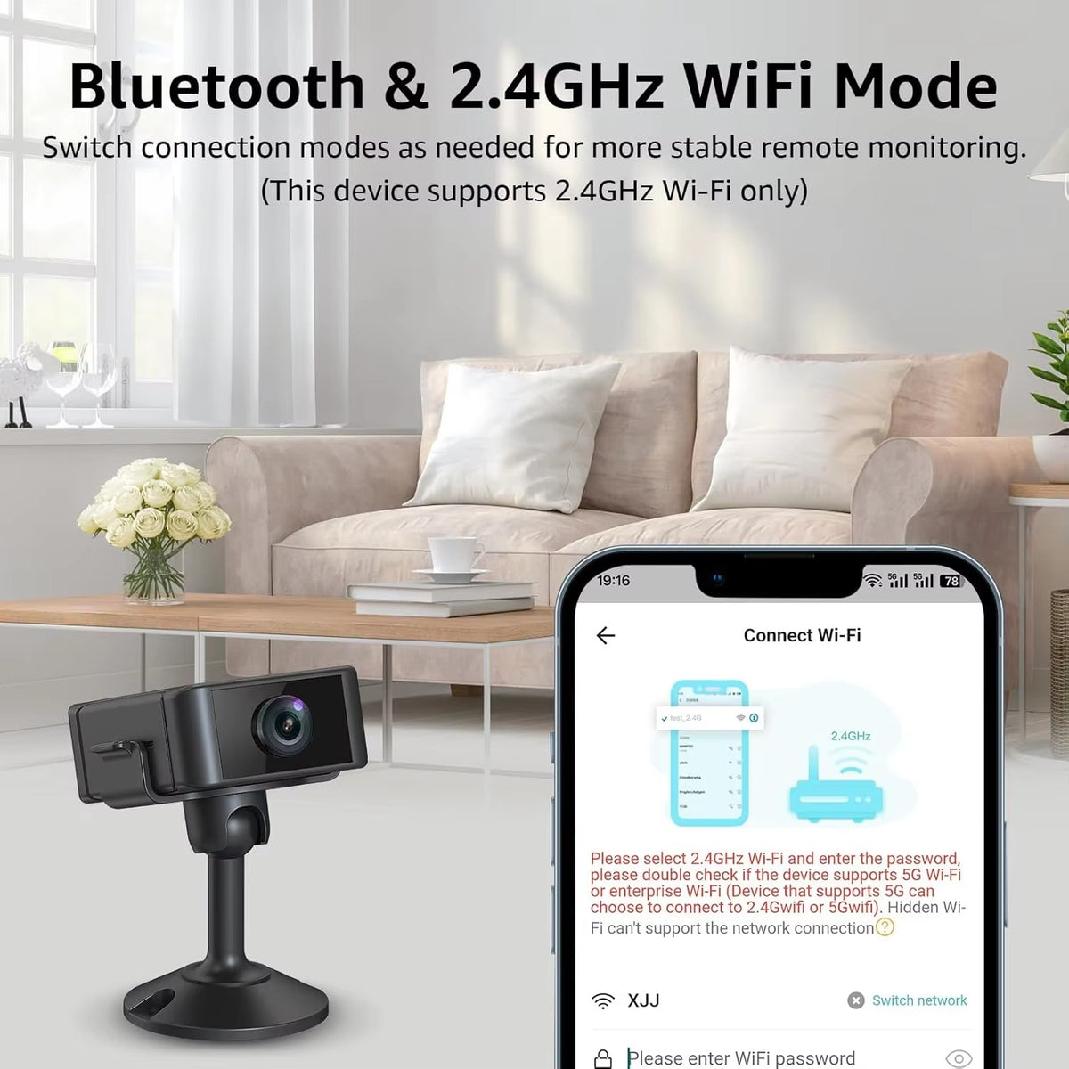 IWASHI 1080P Mini Indoor Security Camera with WiFi, Night Vision & Motion Detection