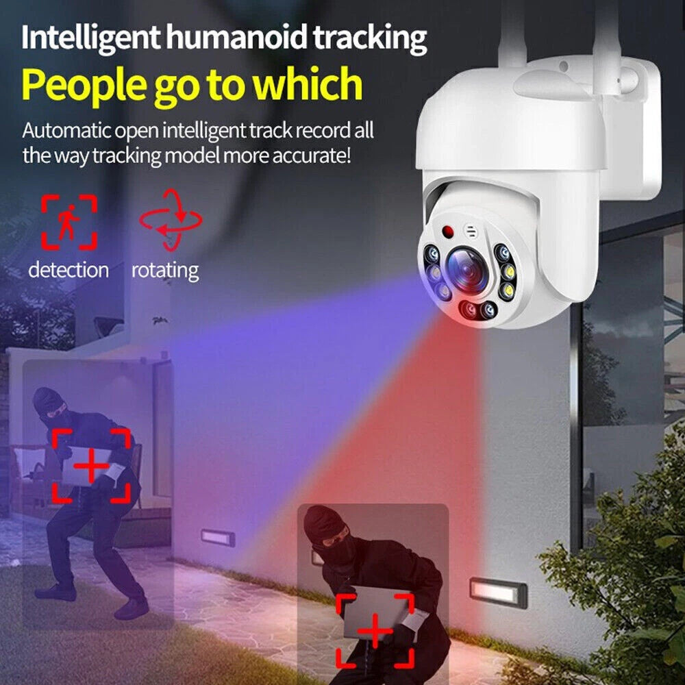 IWASHI 1080P WiFi IP Camera Outdoor – PTZ Wireless Security Camera with AI Motion Tracking, Two-Way Audio, Color Night Vision, IP66 Weatherproof, Cloud & TF Card Storage, Works with Alexa