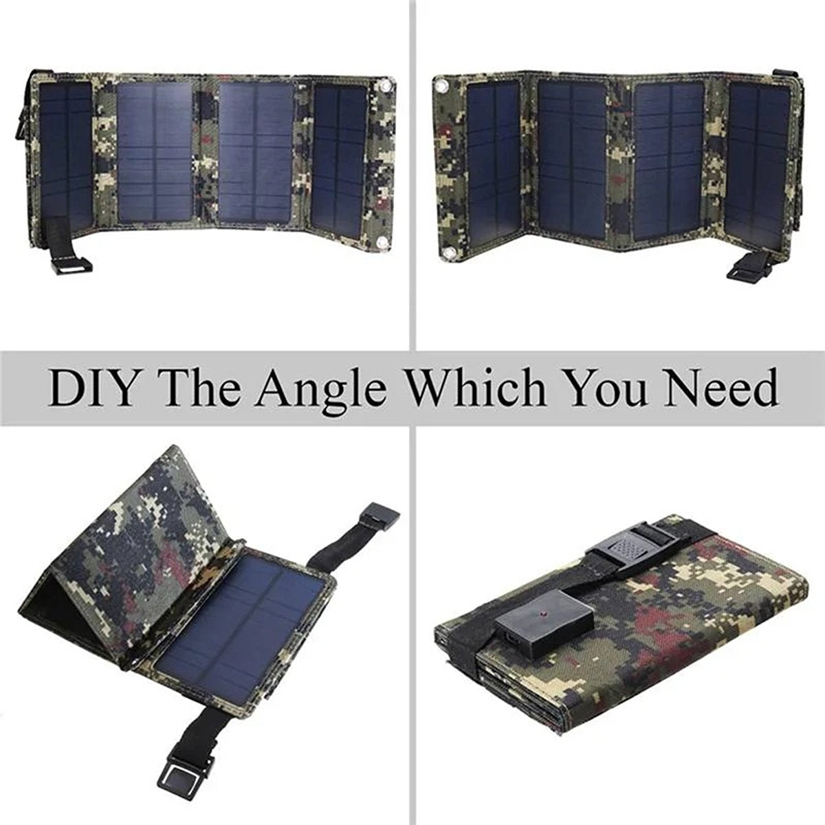 IWASHI Portable Foldable Solar Panel for Travel USB Charger for Phone Power Bank Fan Flashlight
