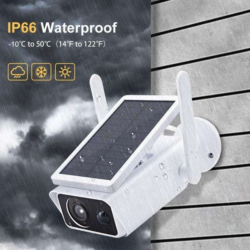 IWASHI Outdoor 1080P HD Solar Security Camera, Wireless WiFi IP Camera with Night Vision, PIR Motion Detection, Two-Way Audio, IP66 Waterproof, Rechargeable Battery Powered, Smart Home Compatible (Icssee App)