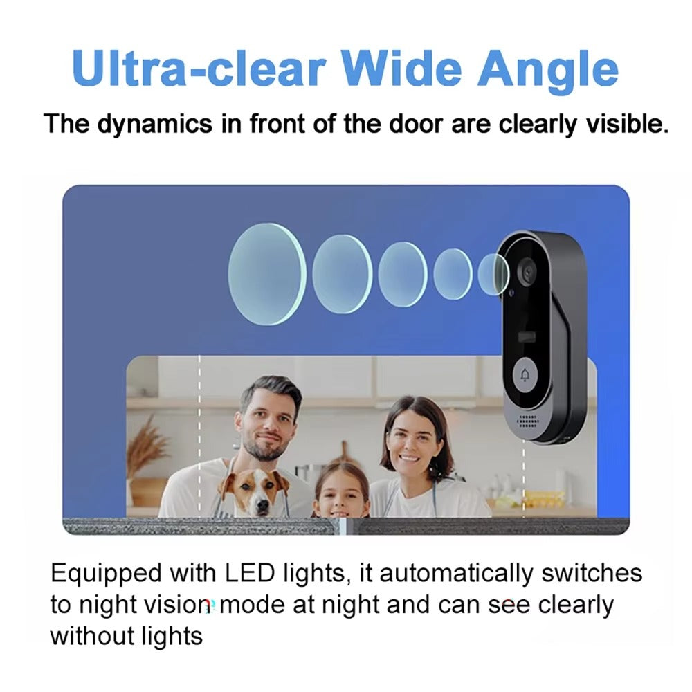 IWASHI Video Doorbell Camera Wireless 2-Way Talk Night Vision Tuya App No Monthly Fee
