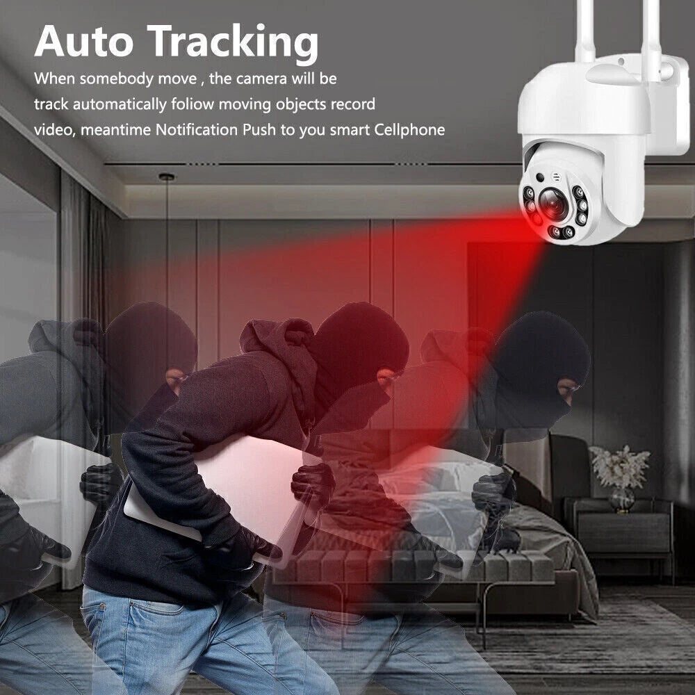 IWASHI 1080P WiFi IP Camera Outdoor – PTZ Wireless Security Camera with AI Motion Tracking, Two-Way Audio, Color Night Vision, IP66 Weatherproof, Cloud & TF Card Storage, Works with Alexa