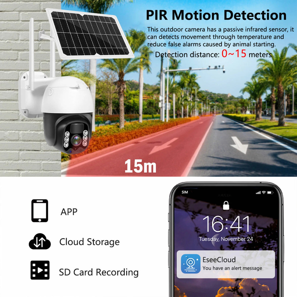 IWASHI Q5H Solar Powered 3MP WiFi Wireless Security Camera – Outdoor PTZ Dome with AI Auto Tracking, Two-Way Audio, Built-in Battery, Night Vision, IP66 Weatherproof