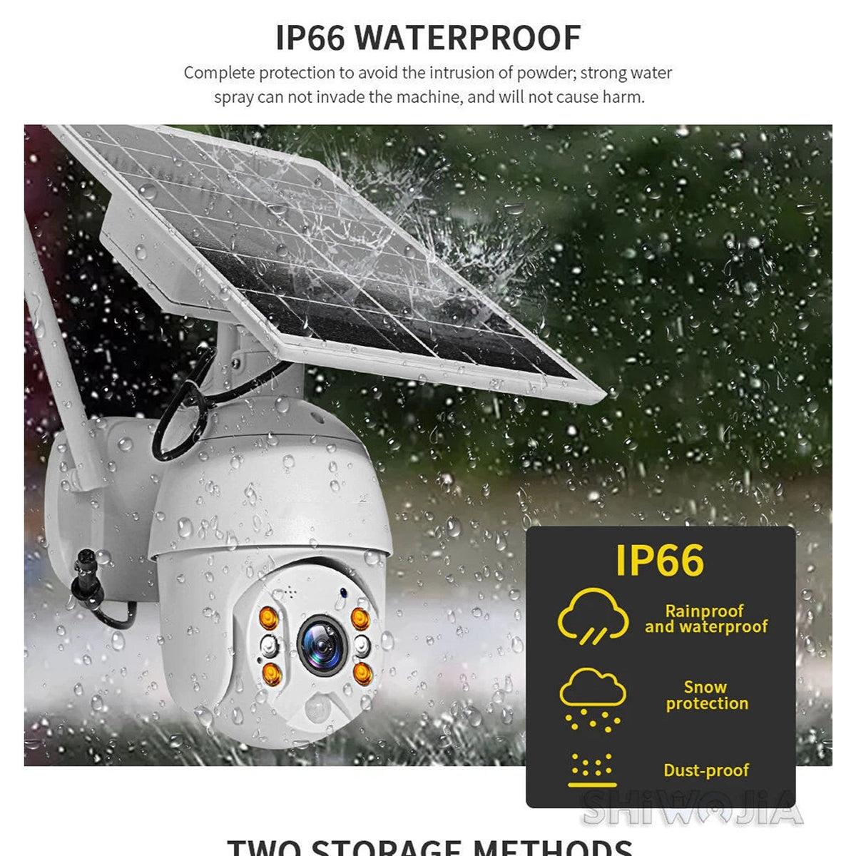 IWASHI Q3 4G Solar Security Camera Outdoor, 1080P Full HD PTZ, 355° Horizontal & 120° Vertical Rotation, PIR Motion Detection,, Two-Way Audio, IP66 Waterproof, Flood Light & Night Vision, 24/7 Solar Powered, Works with 4G/Wi-Fi