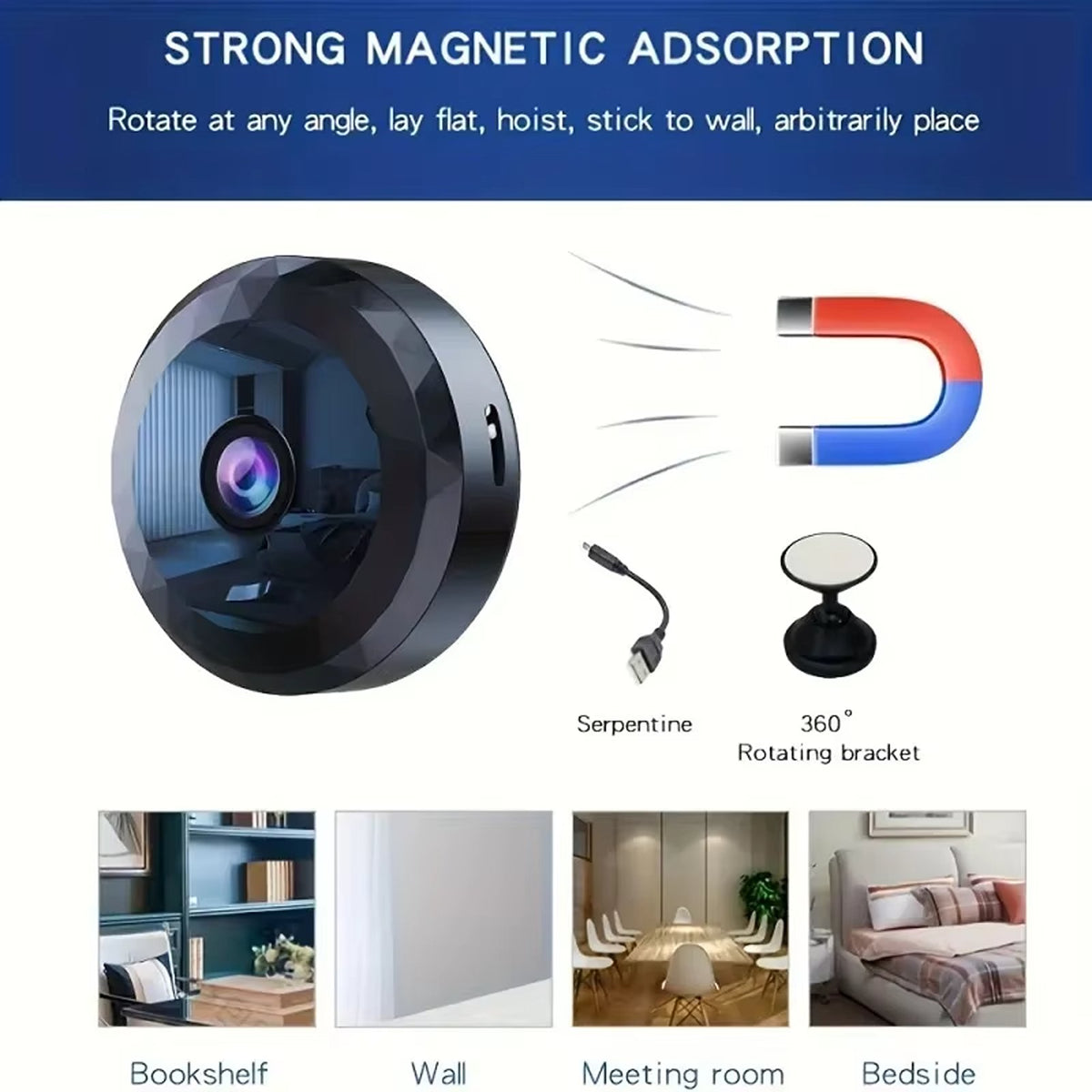 IWASHI 4K Mini WiFi Camera 1080P HD Wireless Security Camera with Night Vision, Gyro Stabilization & 8GB Memory
