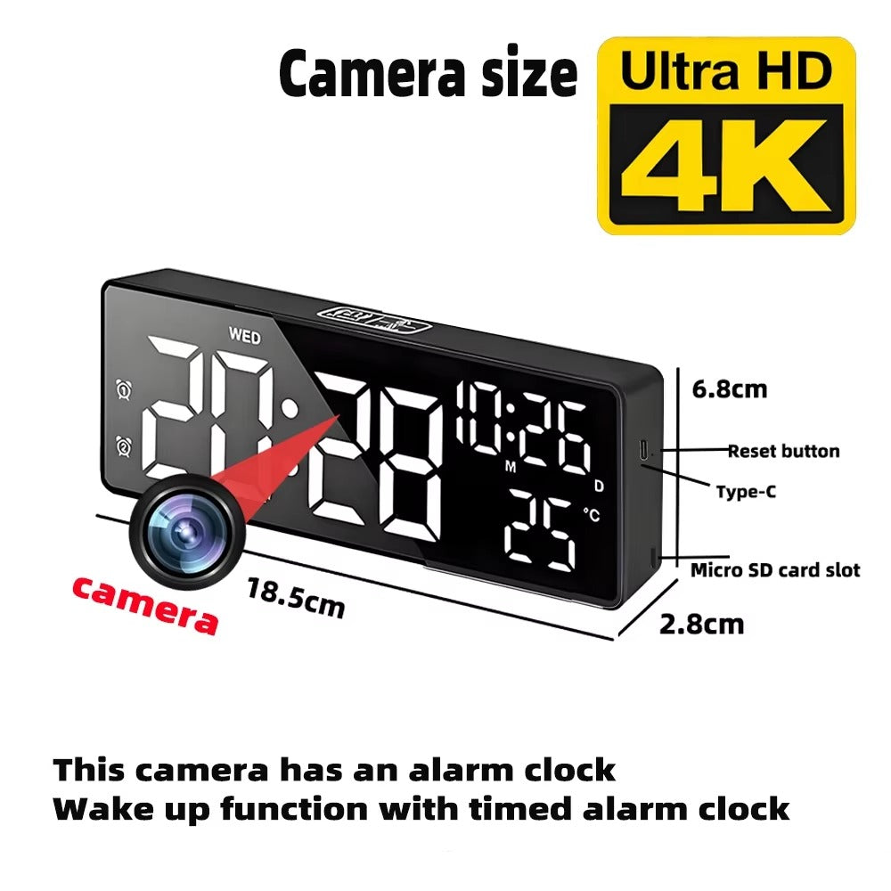 IWASHI Mini Clock WiFi Camera with Night Vision, Motion Detection & Remote Viewing
