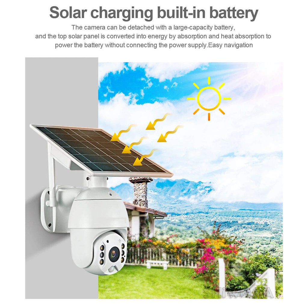 IWASHI Q3 4G Solar Security Camera Outdoor, 1080P Full HD PTZ, 355° Horizontal & 120° Vertical Rotation, PIR Motion Detection,, Two-Way Audio, IP66 Waterproof, Flood Light & Night Vision, 24/7 Solar Powered, Works with 4G/Wi-Fi