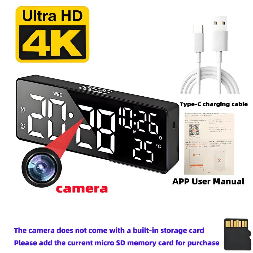 IWASHI Mini Clock WiFi Camera with Night Vision, Motion Detection & Remote Viewing
