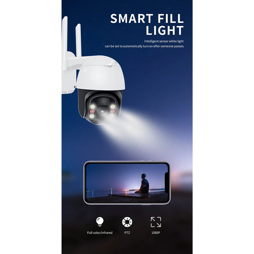 IWASHI Q5H Solar Powered 3MP WiFi Wireless Security Camera – Outdoor PTZ Dome with AI Auto Tracking, Two-Way Audio, Built-in Battery, Night Vision, IP66 Weatherproof